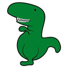 Isolated cute dinosaur cartoon character. Vector illustration design