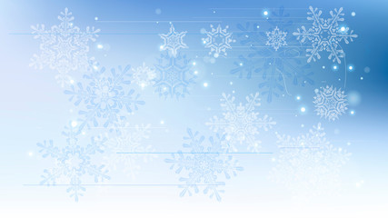 Snowflakes and festive lights - vector background with beautiful snowflakes that merrily shine and shimmer in color space