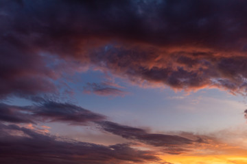 Fototapeta premium The warm colors contrast with the celestial one of the sky.