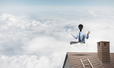 Concept of security and privacy protection with camera headed ma