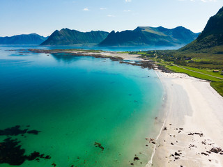 Seascape in Gimsoysand, Lofoten islands, Norway