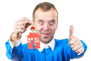 Man holding home keys