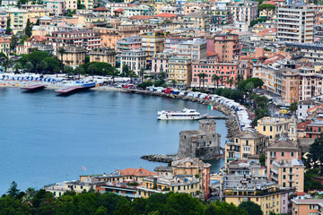 Cityscape of Rapallo from Sant'Ambrogio, Zoagli