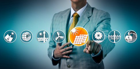 Executive Selecting Industrial Scale Solar PV