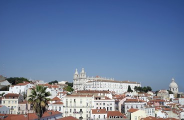 viewpoint in the colorful city lisbon in portugal