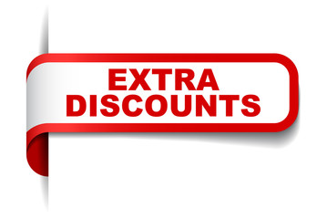 red vector banner extra discounts