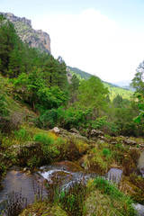 Natural place of the birth of the Mundo River, Albacete, Spain.