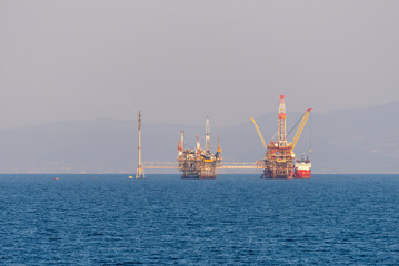 Oil platform in Aegean sea