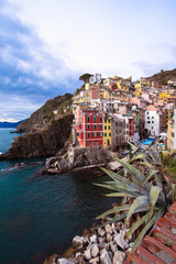 Fototapeta na wymiar Village of Liguria in Italy between sea and earth