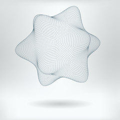 Vector 3D Model Nanobot Concept Icon -  HiTech Style Nanotechnology Nanostar Structure
