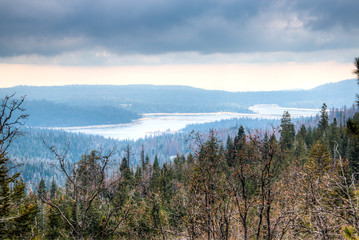 Lake in the high Sierra Nevada mountains near Fresno in southern California in the USA
