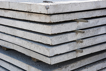 Stack of concrete building blocks