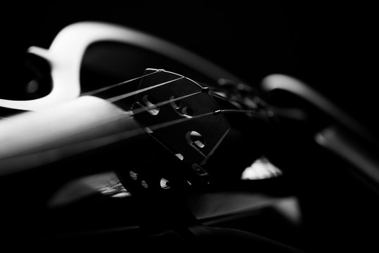 electronic violin on a black background