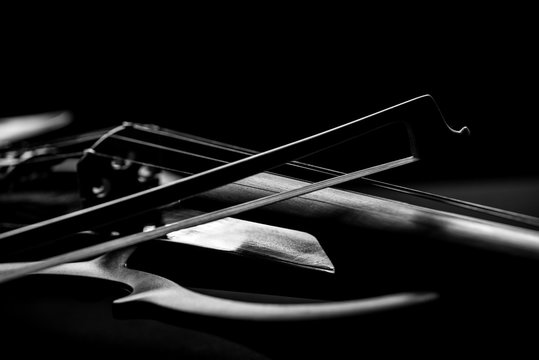 electronic violin on a black background
