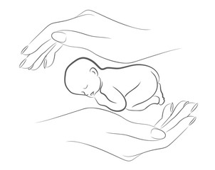 Набросок спящего младенца