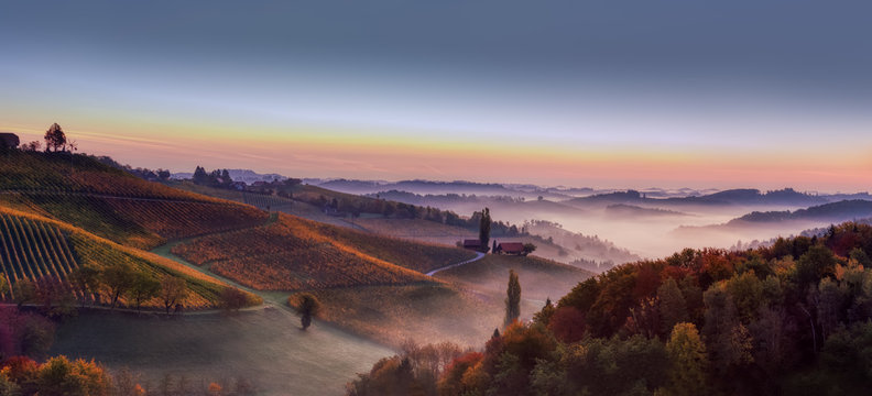 View from S&uuml;dsteiermark, Austria towards Stajerska, Slovenia