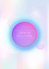 Bauhaus background with liquid shapes. Dynamic holographic fluid with gradient memphis elements. Graphic template for book, annual, mobile interface, web app. Iridescent bauhaus background.