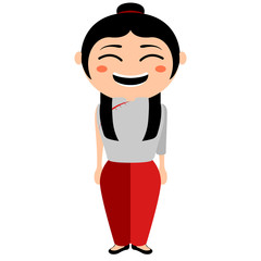 Isolated traditional asian cartoon character. Vector illustration design