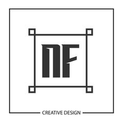 Initial Letter NF Logo Template Design