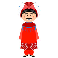 Isolated traditional asian cartoon character. Vector illustration design