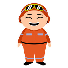 Traditional asian pilot cartoon character. Vector illustration design