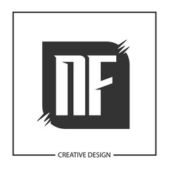 Initial Letter NF Logo Template Design