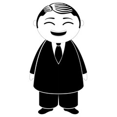 Traditional asian businessman cartoon character. Vector illustration design