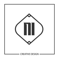 Initial Letter NI Logo Template Design