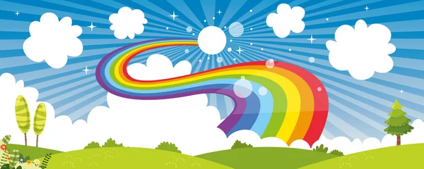 Vector Ilustration Of Colorful Nature Scene