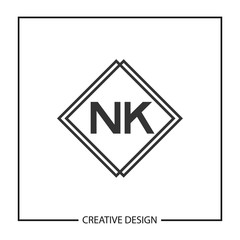 Initial Letter NK Logo Template Design