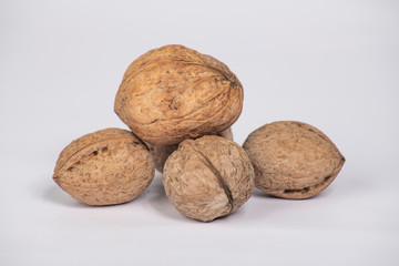 walnut, food, nut, isolated, brown, white, shell, nutshell, healthy, nuts, fruit, walnuts, cracked, snack, ingredient, closeup, open, organic, nutrition, diet, hard, macro, natural, group, nature