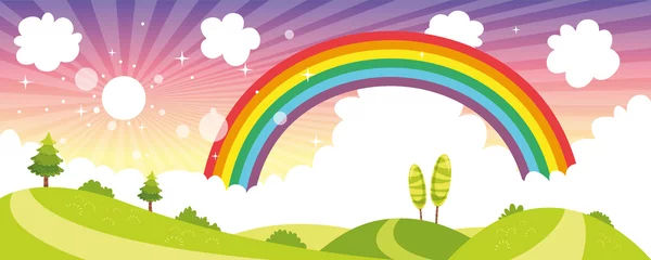 Vector Ilustration Of Colorful Nature Scene