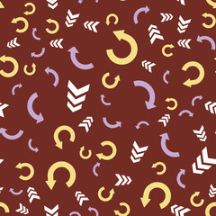 Seamless vector EPS 10. Colorful pattern with different Arrows. Texture background for textile, print, paper, fabric background, wallpaper
