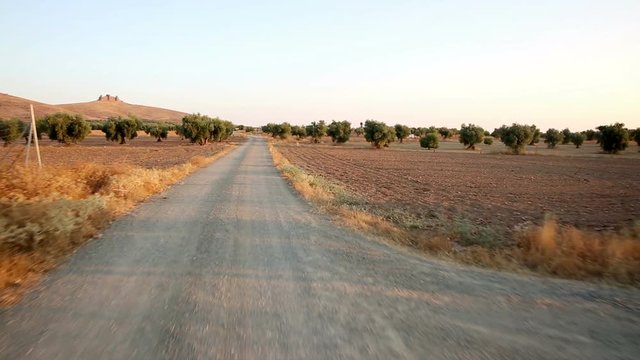 a rural path at Almonacid de Toledo, province of Toledo, Castilla La Mancha, Spain