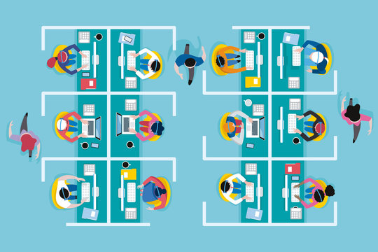 Top view call center