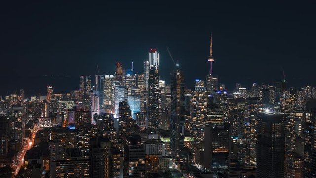 Big City Skyline at Night in Toronto