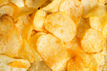 potato chips texture, food background, junk unhealthy snack, popular pub meals