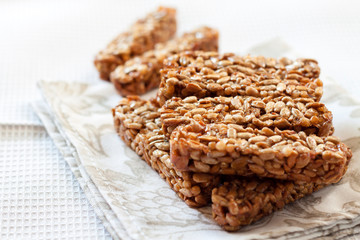 Gozinaki bars made of sunflower seeds and honey