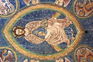 Cristo in gloria; affesco nella chiesa romanica di San Giovanni in Villa a Bolzano