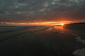 Sunset on beach surf 4