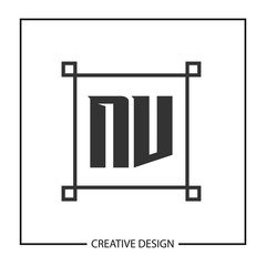 Initial Letter NV Logo Template Design