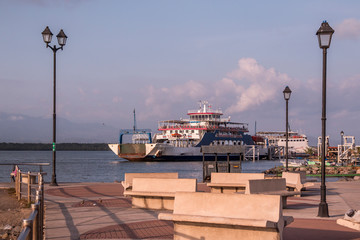 Ferry pier in the city of Puntarenas, Costa Rica