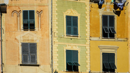 colorful building facades in portofino