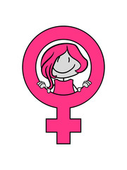 venus symbol zeichen mädchen weiblich frau hübsch kleid schön klein süß niedlich gemalt comic cartoon clipart design