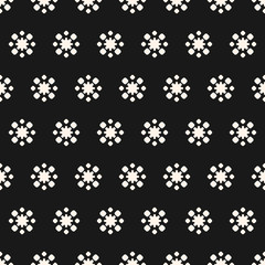 Fototapeta na wymiar Simple floral geometric seamless pattern with flower shapes, dots