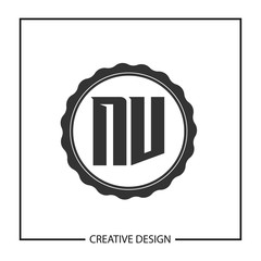 Initial Letter NV Logo Template Design