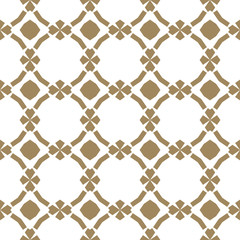 Gold and white geometric seamless pattern in oriental style. Floral ornament