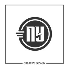 Initial Letter NY Logo Template Design - obrazy, fototapety, plakaty