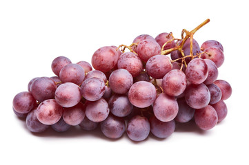 bunch of red grapes isolated on white background