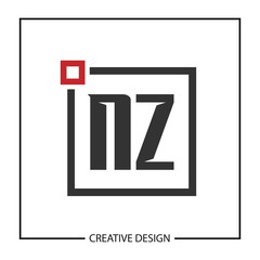 Initial Letter NZ Logo Template Design